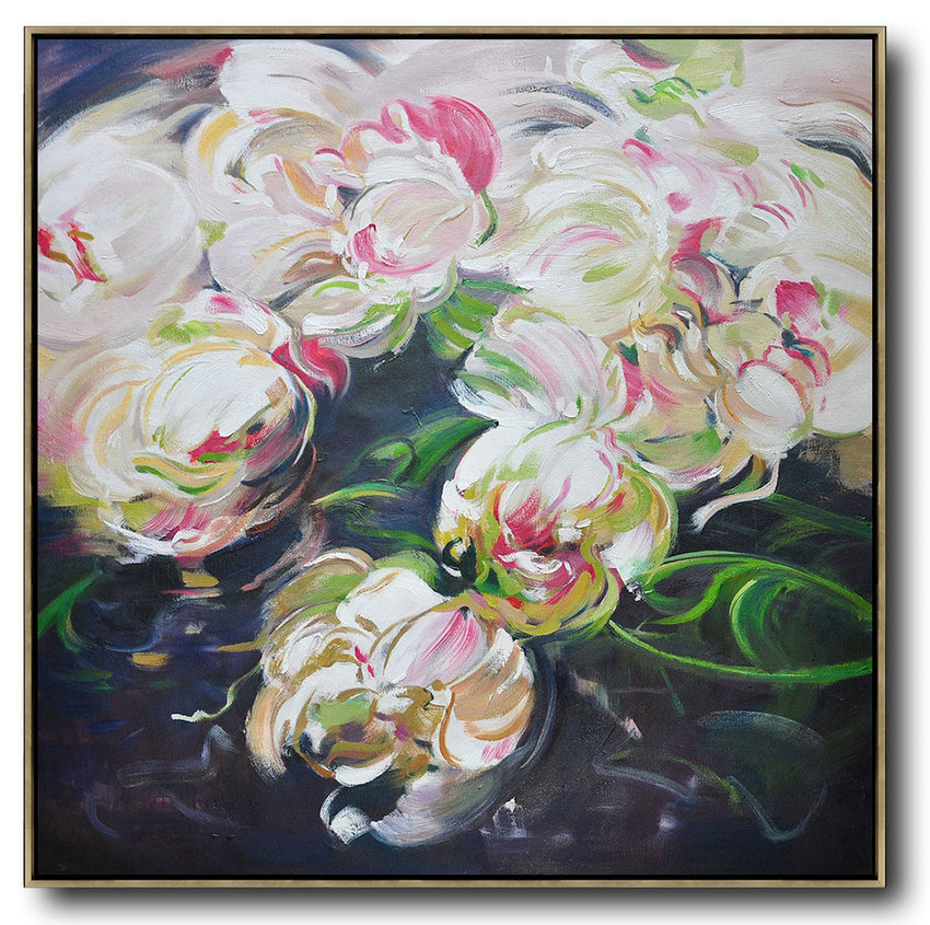 Abstract Flower Oil Painting Large Size Modern Wall Art #ABS0A1 - Click Image to Close